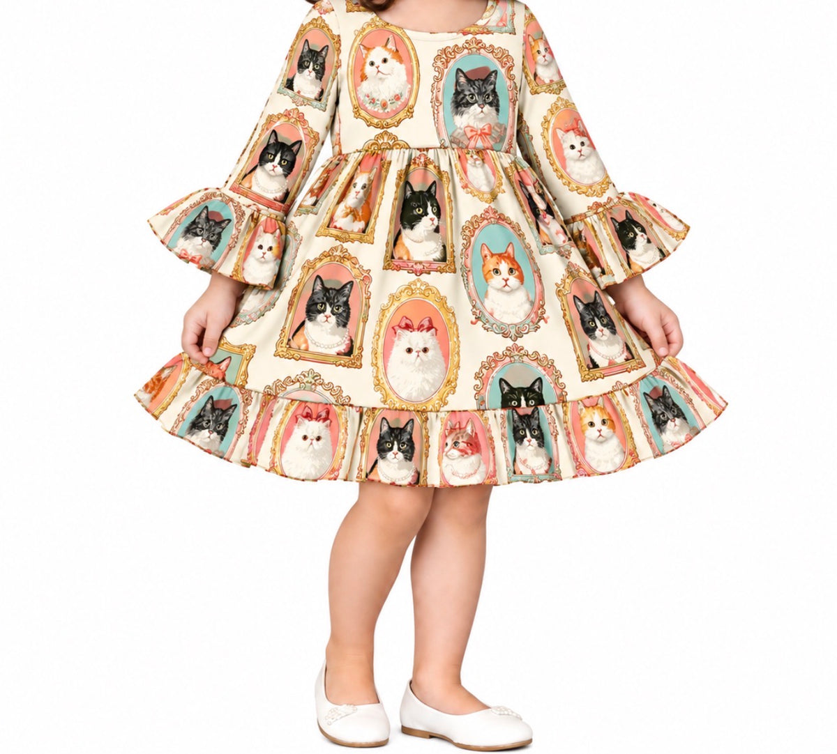 Purrfect Portrait Twirl Dress